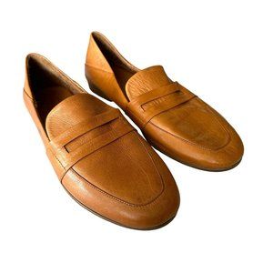 Miz Mooz Leather Loafers Shoes Slip On Flats Tan Women Size EU 36 US 5.5-6